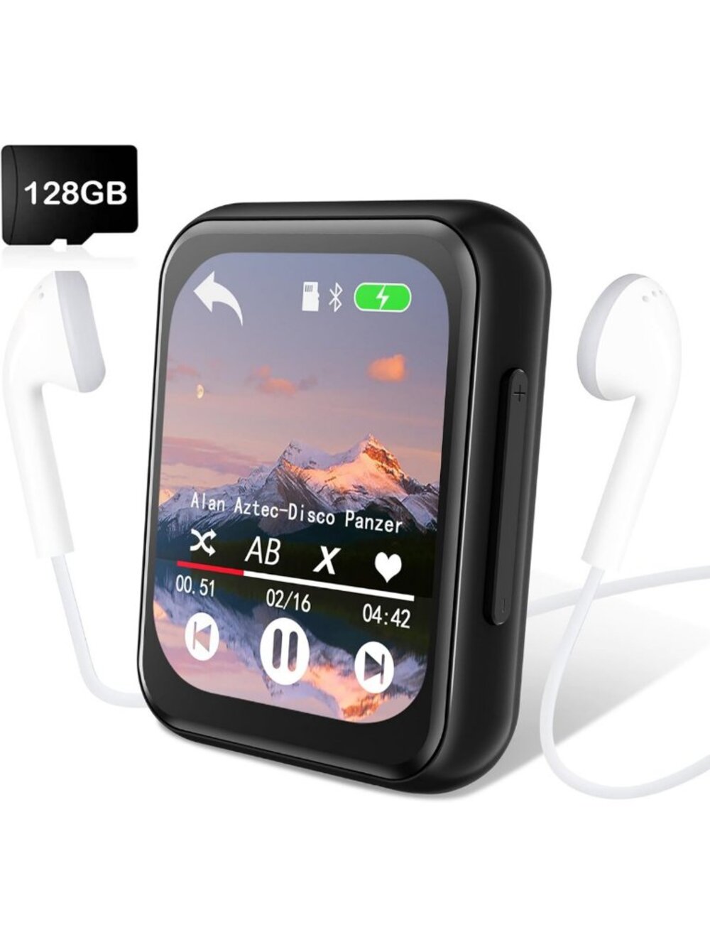 128GB Bluetooth MP3 Player - Portable Digital Music Player, HiFi Sound, Touch